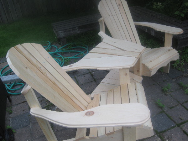 completed project of adirondack chairs assembled demonstrating the IKEA effect